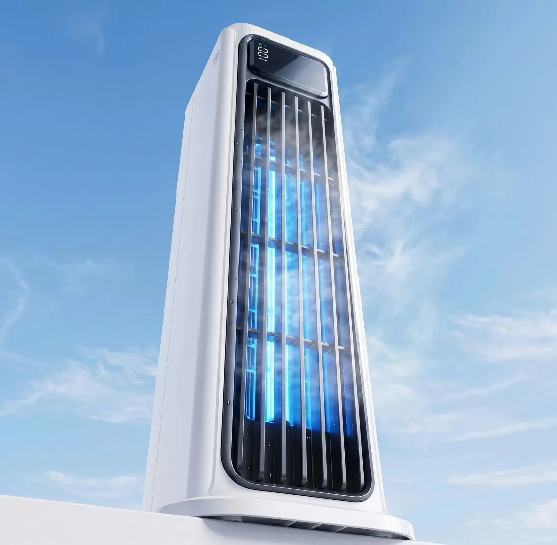 AirZuma — raffrescatore portatile senza pale in uso